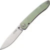 CJRB Ria Liner Lock Knife Natural Green G10 Handle Plain Sand Polish Blade J1917-NTG