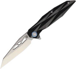 Artisan Cygnus Framelock Folding Knife Black Titanium Handle S35VN Plain Edge Satin Finish 1827G-BKS