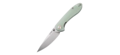 CJRB Small Feldspar Liner Lock Knife Natural Green G10 Handle Plain SW Blade J1912S-NTG