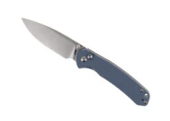 CJRB Pyrite Folding Knife Blue/Grey G10 Handle AR-RPM9 Drop Point Plain Edge Stonewash Finish J1925-GY
