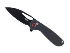 CJRB Lago Folding Knife Black G10 Handle AR-RPM9 Drop Point Plain Black Blade J1926-BBK