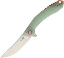 CJRB Gobi Liner Lock Knife Jade G10 Handle AR-RPM9 Trailing Point Plain Edge J1906NTG