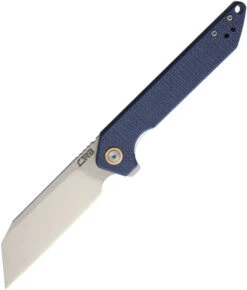 CJRB Rampart Folder Knife Blue-Gray G10 Handle Plain SW D2 Blade J1907-GYF