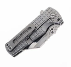 Artisan Proponent Frame Lock Folding Knife Gray Titanium Frag Pattern Handle S35VN Plain Edge Satin/Sand Polish Finish 1820G-FGY -Pocket Knife Shop ARTISAN CUTLERY 1820G FGY 03 09440.1694708506