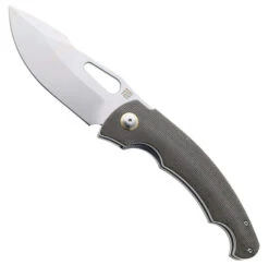 Artisan Cutlery 1860P-ODG Folding Knife OD Green Micarta Handle AR-RPM9 Drop Point Plain Edge Stonewash Finish