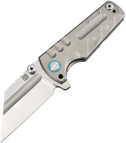 Artisan Proponent Frame Lock Knife Gray Ti Handle Plain S35VN Edge ATZ-1820G-GYS