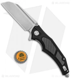 Artisan Cutlery Apache Liner Lock Knife Black/Carbon Fiber (3.5" Stonewash) -Pocket Knife Shop Artisan Apache LL Black CF SW ATZ1813PBCF BHQ 87134 jr bottlecap