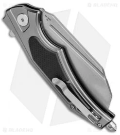 Artisan Cutlery Apache Liner Lock Knife Gray/Black G-10 (3.5" Stonewash) -Pocket Knife Shop Artisan Apache LL Black Green G 10 SW ATZ1813PGBK BHQ 87302 jr side