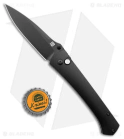 Artisan Cutlery Andromeda Button Lock Knife Black Titanium (3.5" Black) -Pocket Knife Shop Artisan Cutlery Anromeda Button Black Ti Black BHQ 174988 jr bottlecap