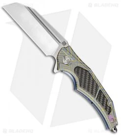 Artisan Cutlery Apache Frame Lock Knife Blue Stripe Ti/CF (3.5" Satin S35VN)