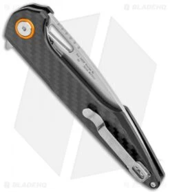 Artisan Cutlery Archaeo Liner Lock Flipper Knife Black CF (3.75" Stonewash) -Pocket Knife Shop Artisan Cutlery Archaeo LL Black CF SW ATZ1821PCF BHQ 102878 jr side