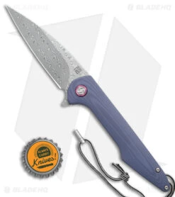 Artisan Cutlery Archaeo Liner Lock Knife Blue G-10 (3.5" Damascus) ATZ1821NL-BUC -Pocket Knife Shop Artisan Cutlery Archaeo LL Blue G 10 Damascus BHQ 154081 jr bottlecap