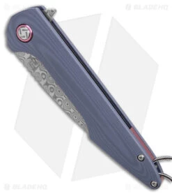 Pocket Knife Shop -Pocket Knife Shop Artisan Cutlery Archaeo LL Blue G 10 Damascus BHQ 154081 jr spine