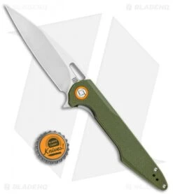 Artisan Cutlery Archaeo Liner Lock Flipper Knife OD Green G-10 (3.75" Stonewash) -Pocket Knife Shop Artisan Cutlery Archaeo LL Flipper OD Green G 10 SW ATZ1821PGNF BHQ 102879 jr bottlecap