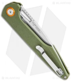 Artisan Cutlery Archaeo Liner Lock Flipper Knife OD Green G-10 (3.75" Stonewash) -Pocket Knife Shop Artisan Cutlery Archaeo LL Flipper OD Green G 10 SW ATZ1821PGNF BHQ 102879 jr side