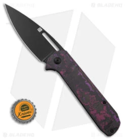 Artisan Cutlery Arion Frame Lock Knife Purple Fat Carbon/Ti (3.6" PVD S35VN) -Pocket Knife Shop Artisan Cutlery Arion FLK Purple Fat Carvon Ti 3in Black BHQ 175256 td size