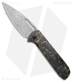 Artisan Cutlery Arion Liner Lock Knife Shredded Carbon Fiber (3.75" Damascus)
