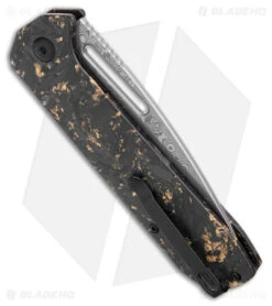 Artisan Cutlery Arion Liner Lock Knife Shredded Carbon Fiber (3.75" Damascus) -Pocket Knife Shop Artisan Cutlery Arion LL Shredded CF Golden Shred Damascus BHQ 174994 jr side
