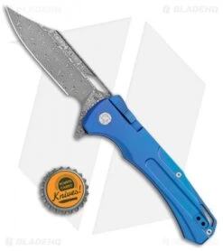 Artisan Cutlery Blowback Recoil-Lock Knife Blue Titanium (3.7" Damascus) -Pocket Knife Shop Artisan Cutlery Blowback Recoil Lock Blue Ti Damascus 1822G BU BHQ 113186 jr bottlecap