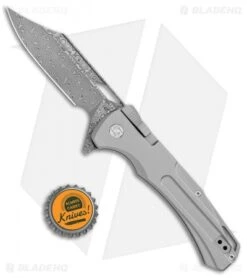 Artisan Cutlery Blowback Recoil-Lock Knife Gray Titanium (3.7" Damascus) -Pocket Knife Shop Artisan Cutlery Blowback Recoil Lock Gray Ti Damascus 1822G GY BHQ 113184 jr bottlecap