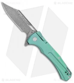 Artisan Cutlery Blowback Recoil-Lock Knife Green Titanium (3.7" Damascus)