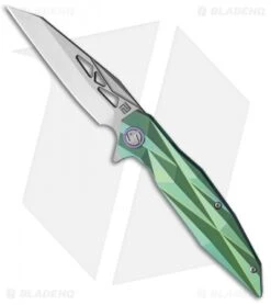 Artisan Cutlery Cygnus Frame Lock Knife Green Titanium (3.54" Satin)