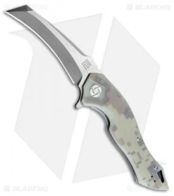 Artisan Cutlery Eagle Liner Lock Knife Green Camo G-10 (3.46" Stonewash D2)