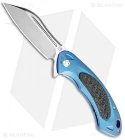 Artisan Cutlery Eterno Liner Lock Knife Blue Ti/CF (3.54" Satin S35VN)