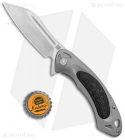 Artisan Cutlery Eterno Frame Lock Knife Gray Ti/CF (3.5" Damascus) -Pocket Knife Shop Artisan Cutlery Eterno LL Gray Ti CF Damascus ATZ1818GDGY BHQ 91793 jr bottlecap