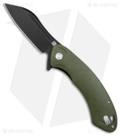 Artisan Cutlery Eterno Liner Lock Knife Smooth OD Green G-10 (3.5" Black D2)