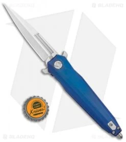 Artisan Cutlery Hornet Frame Lock Knife Blue Titanium (3.5" Satin S35VN) -Pocket Knife Shop Artisan Cutlery Hornet LL Blue Ti Satin 1810G BUS BHQ 90019 jr bottlecap