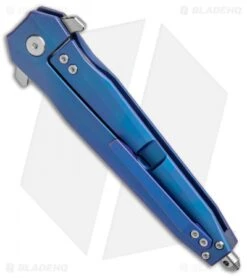 Artisan Cutlery Hornet Frame Lock Knife Blue Titanium (3.5" Satin S35VN) -Pocket Knife Shop Artisan Cutlery Hornet LL Blue Ti Satin 1810G BUS BHQ 90019 jr side