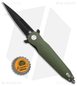 Artisan Cutlery Hornet Liner Lock Knife Smooth OD Green G-10 (3.54" Black D2) -Pocket Knife Shop Artisan Cutlery Hornet LL OD Green G 10 Black BHQ 95788 jr bottlecap