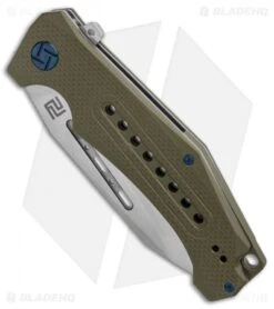 Artisan Cutlery Jungle Liner Lock Knife Green G-10 (3.8" Stonewash) -Pocket Knife Shop Artisan Cutlery Jungle Green G10 SW BHQ 87208 er spine