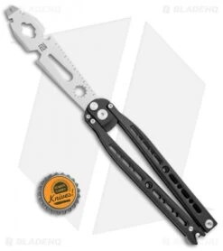 Artisan Cutlery Kinetic-Tool Automatic Butterfly Tool Black Titanium (4" SW) -Pocket Knife Shop Artisan Cutlery Kinetic Tool Auto Butterfly Black Ti SW BHQ 112061 jr bottlecap