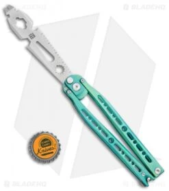 Artisan Cutlery Kinetic-Tool Automatic Butterfly Tool Green Titanium (4" SW) -Pocket Knife Shop Artisan Cutlery Kinetic Tool Auto Butterfly Green Ti SW BHQ 1120 jr bottlecap