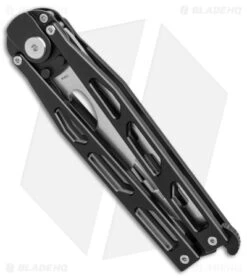 Artisan Cutlery Kinetic-Tool Automatic Butterfly Tool Black Ti (3.3" Stonewash) -Pocket Knife Shop Artisan Cutlery Kinetic Tool Auto Butterfly Tool Black Ti SW BHQ 144899 jr side