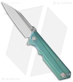 Artisan Cutlery Littoral Frame Lock Knife Green Titanium (3.75" Stonewash)