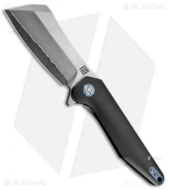 Artisan Cutlery Osprey Liner Lock Knife Black Titanium (3.6" Damascus)