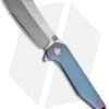 Artisan Cutlery Osprey Liner Lock Knife Blue Titanium (3.6" Damascus)