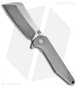 Artisan Cutlery Osprey Liner Lock Knife Gray Titanium (3.6" Damascus)