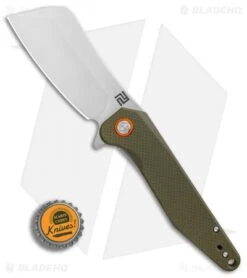 Artisan Cutlery Osprey Liner Lock Knife Green G-10 (3.6" Stonewash) -Pocket Knife Shop Artisan Cutlery Osprey Textured Green G10 SW BHQ 87113 er bottlecap