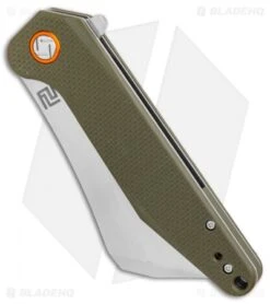 Artisan Cutlery Osprey Liner Lock Knife Green G-10 (3.6" Stonewash) -Pocket Knife Shop Artisan Cutlery Osprey Textured Green G10 SW BHQ 87113 er spine