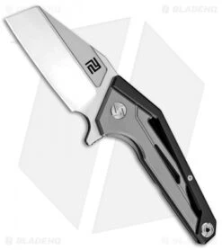 Artisan Cutlery Ravine Frame Lock Knife Black/Gray Ti (3" Satin Bohler M390)