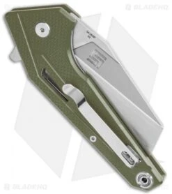 Artisan Cutlery Ravine Liner Lock Knife OD Green G-10 (3.25" Stonewash) -Pocket Knife Shop Artisan Cutlery Ravine LL OD Green G 10 SW ATZ1819PGN BHQ 91795 jr side