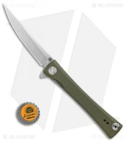 Artisan Cutlery S Waistline Liner Lock Knife Green G-10 (4" Stonewash) -Pocket Knife Shop Artisan Cutlery S Waistline Green G10 SW BHQ 87116 er bottlecap