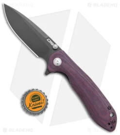 CJRB Scoria Liner Lock Knife Burgundy Micarta (3.5" Black) -Pocket Knife Shop Artisan Cutlery Scoria Folding Red Micarta Black BHQ 139319 jr bottlecap