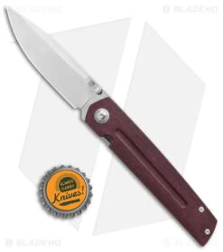 Artisan Cutlery Sirius Liner Lock Knife Red Micarta (3.5" Satin) -Pocket Knife Shop Artisan Cutlery Sirius Burgundy Micarta Satin BHQ 139331 jr bottlecap