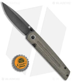 Artisan Cutlery Sirius Liner Lock Knife Green Micarta (3.5" Black) 1849G-GY -Pocket Knife Shop Artisan Cutlery Sirius FL Green Micarta Black BHQ 144917 jr bottlecap