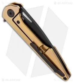 Artisan Cutlery Small Archaeo Frame Lock Flipper Knife Gold/CF (3"Black) -Pocket Knife Shop Artisan Cutlery Small Archaeo FL FL Gold CF Black 1821GS BKD BHQ 99411 jr side